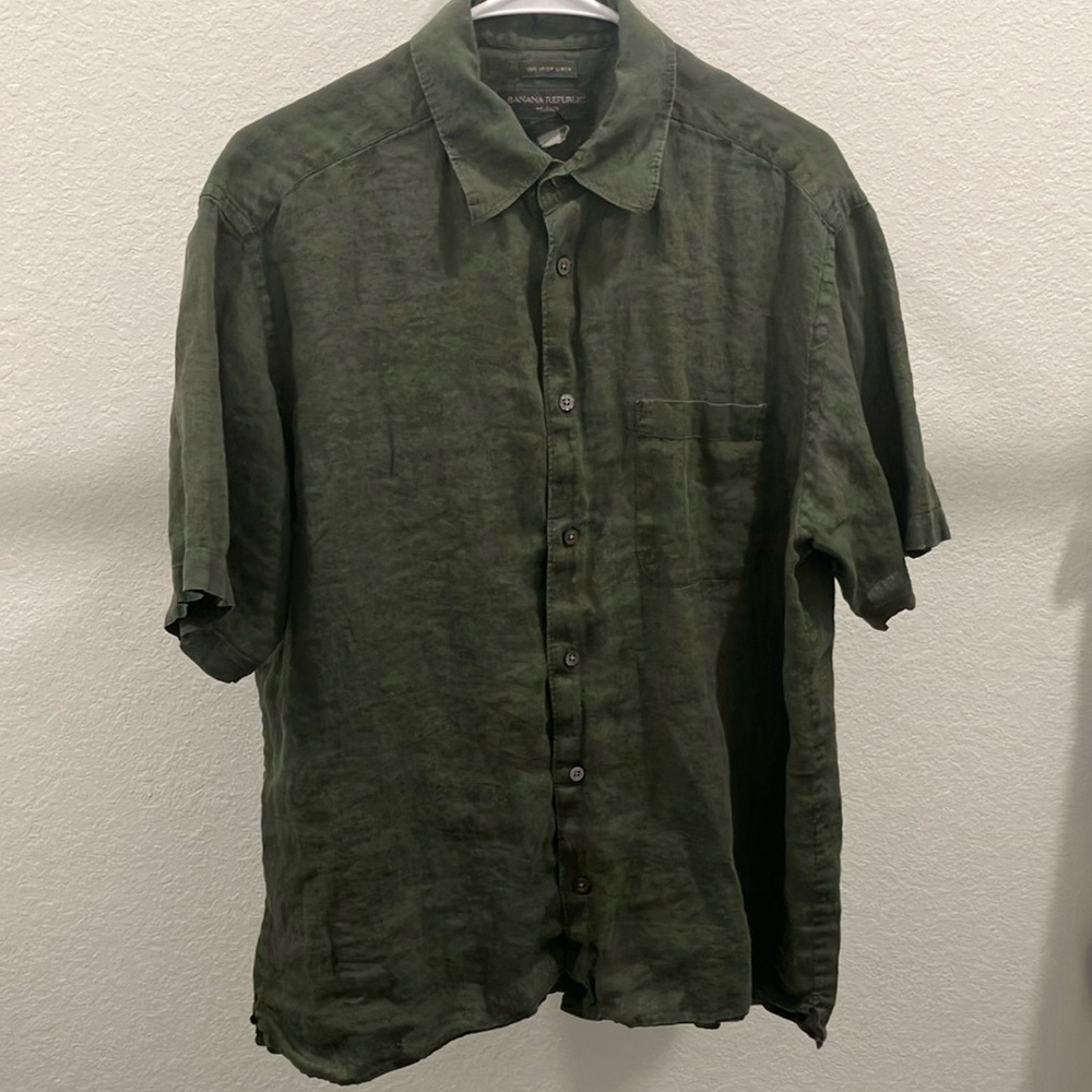 Banana Republic Relaxed Fit 100% Irish Linen Short Sleeve